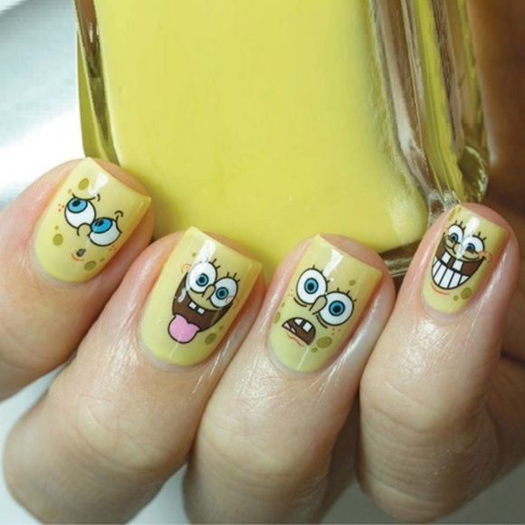 π4/$16π Spongebob Face Nail Decals - Picture 3 of 5